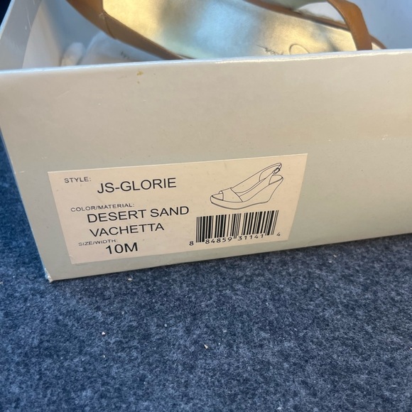 Jessica Simpson Glorie Desert Sand Vachette Strap Back Wedge Sandals Women's 10M - Picture 4 of 16